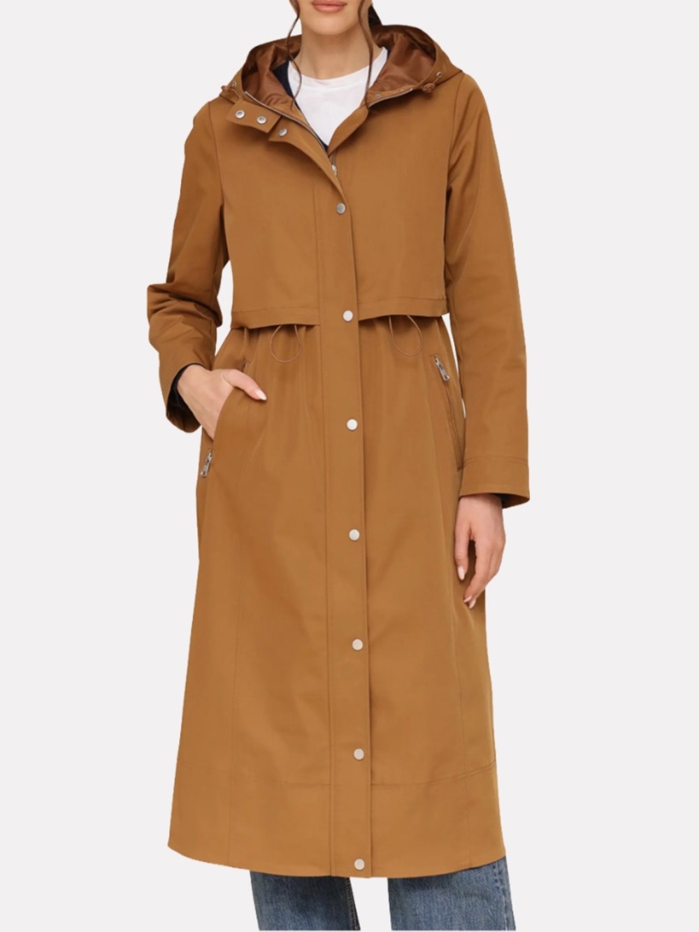 Avec Les Filles Hooded Maxi Rain Anorak, Small